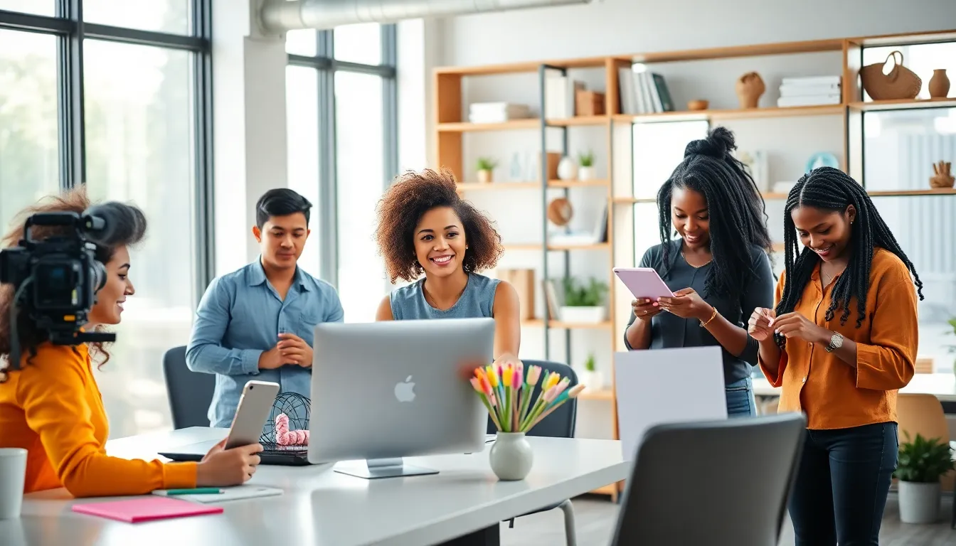 young professionals collaborating in a modern office for entrepreneurship.