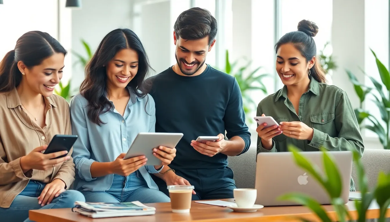 young professionals discussing finances in a modern workspace.